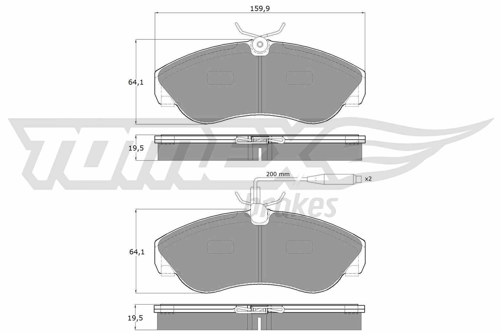 Sada brzdových destiček, kotoučová brzda TOMEX Brakes